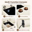 Canapé inclinable manuel, canapé inclinable 2 places, causeuse multifonctionnelle résistante aux égratignures pour chat avec console centrale, porte-gobelets et pochettes de rangement pour salon, véhicule récréatif, appartement, cinéma maison-2084441468-2084441469