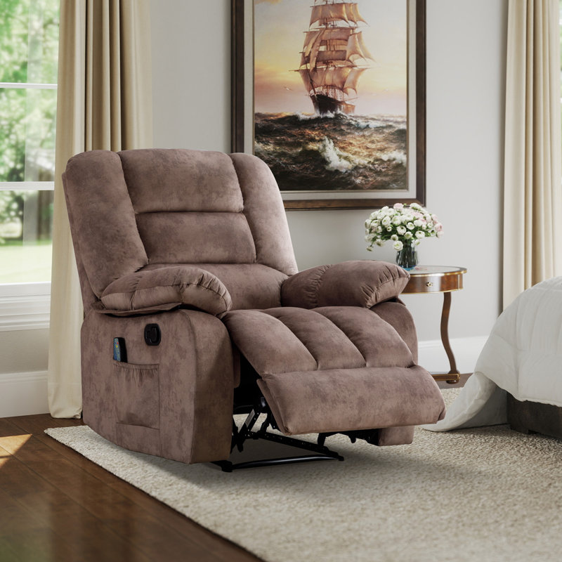 Fauteuil de massage inclinable manuel chauffant de 35,8 po de largeur (ensemble de 2), Chameau