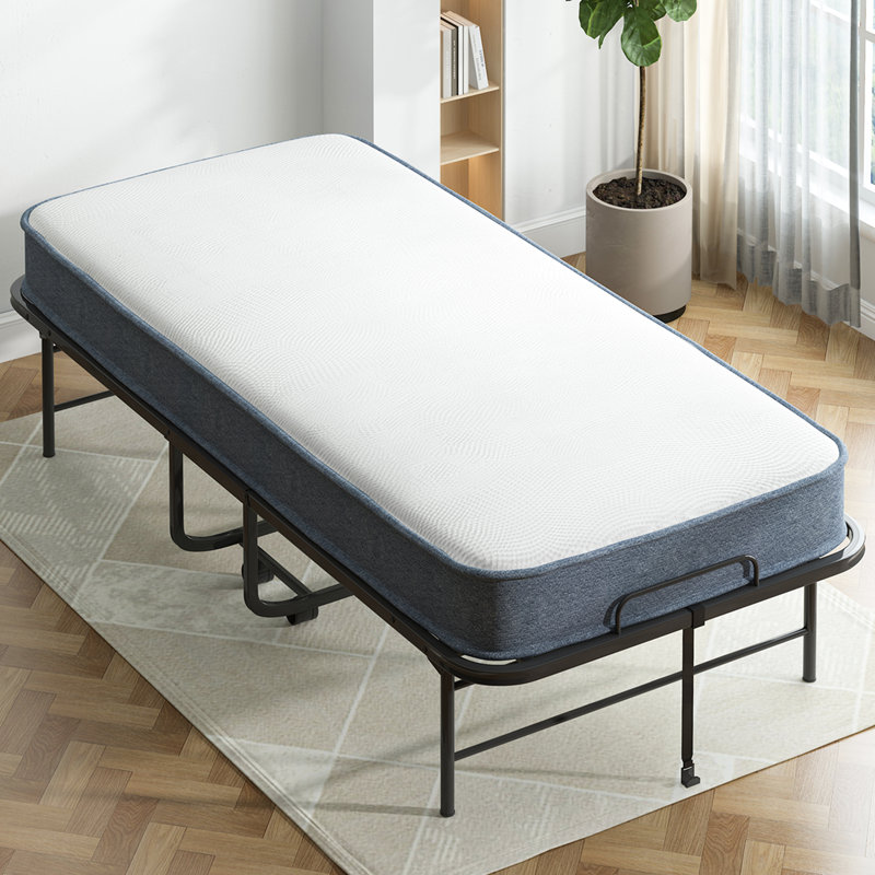 31''W Folding Rollaway Bed With 5'' Mattress, Dustproof Bag & Baffle for Guest Room, Twin