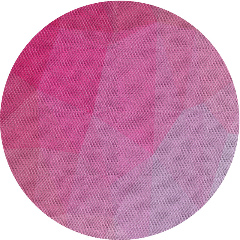 Tapis rose/zone blanche à motifs Houle, Rond 3 pi