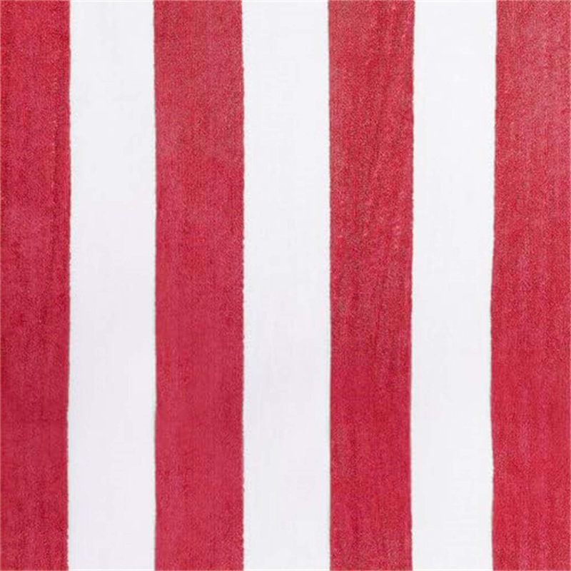 100% Cotton Beach Towel, White/Red