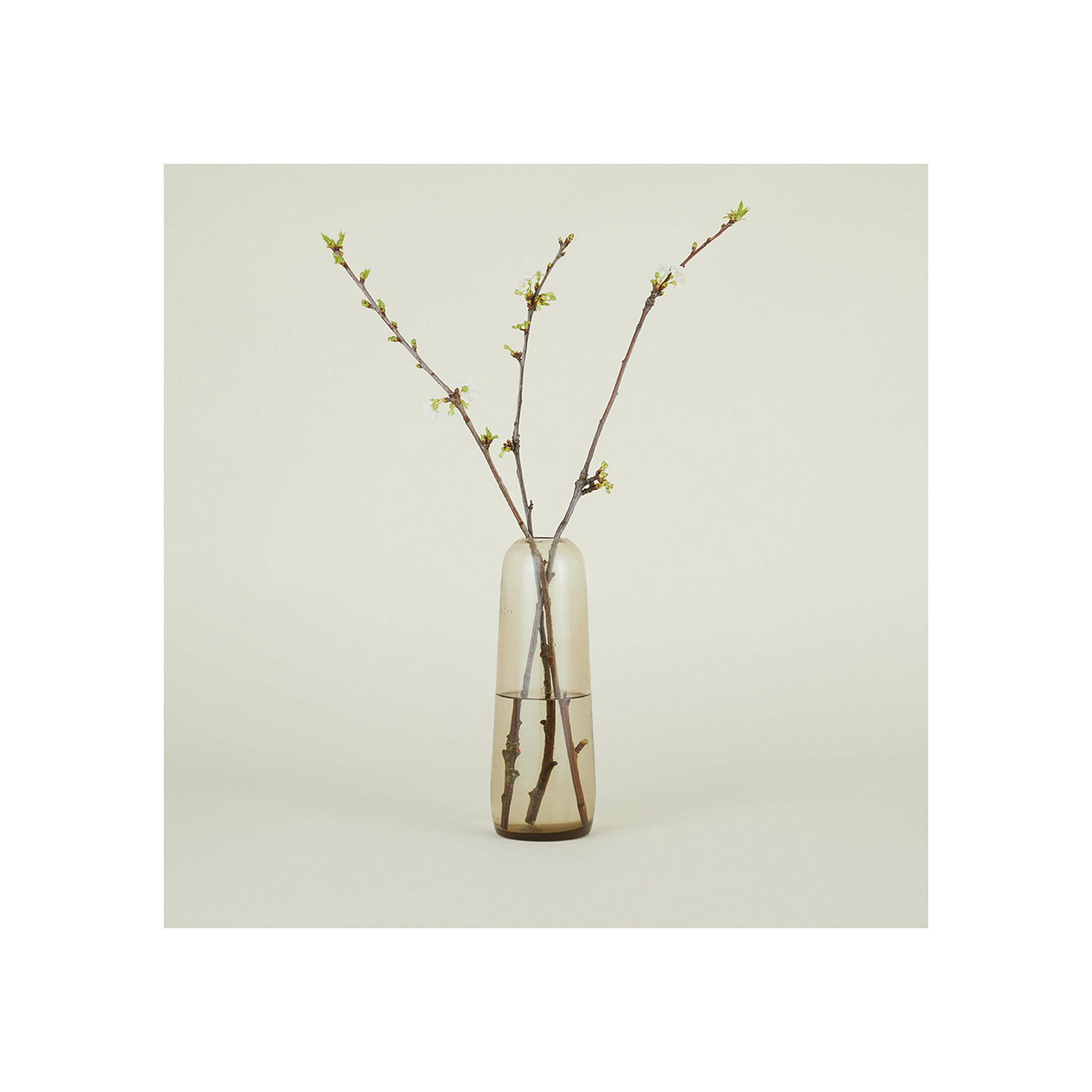 Aurora Handmade Glass Table Vase, Smoke, 11.5" H x 4" W x 4" D