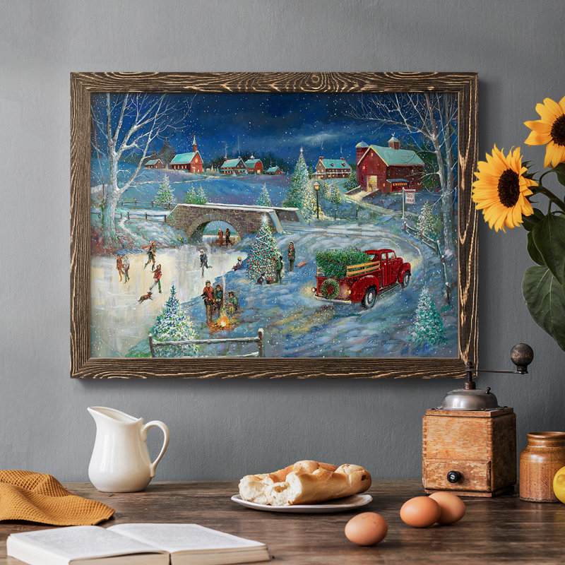 Souvenirs chaleureux des Fêtes, Noyer, H 14 po x l 20 po x P 1,5 po
