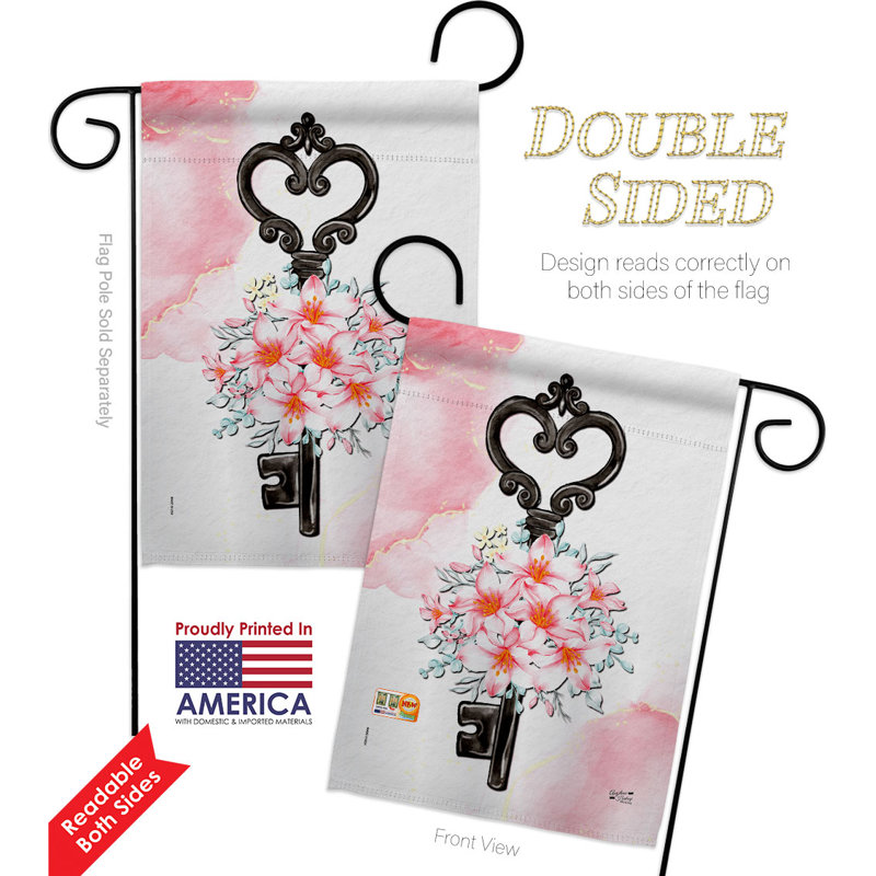 Ensemble de drapeaux en polyester 18 po x 13 po Key Of Bouquet