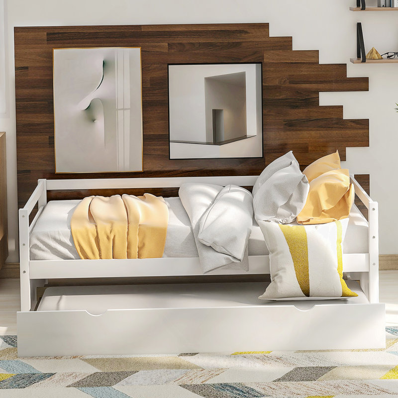 Daybed With Trundle Frame Set, White
