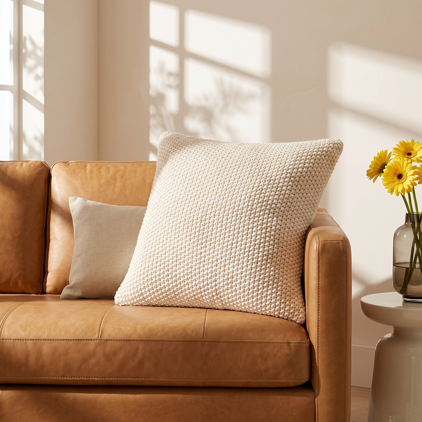 20" x 20" Throw Pillow, Beige