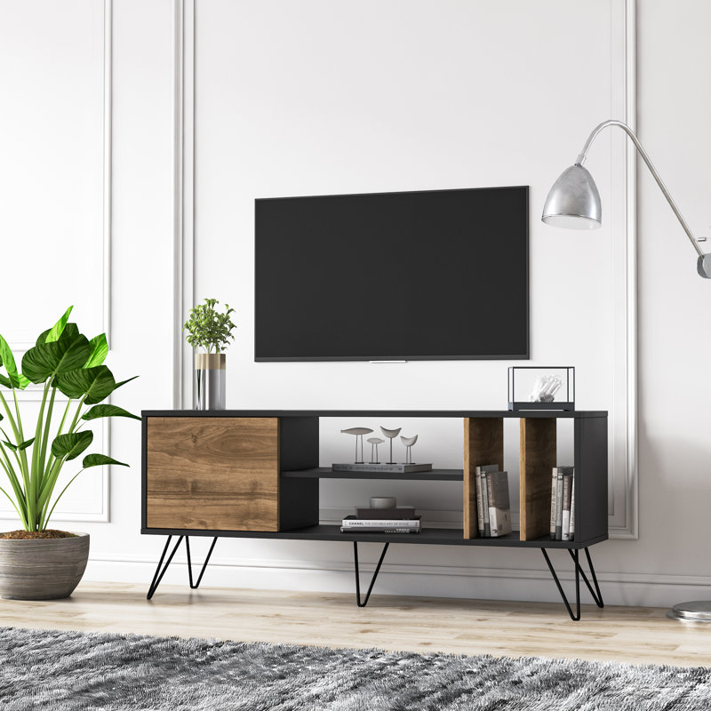 Mistico 55" TV Stand for TVs up to 65", Walnut/Black