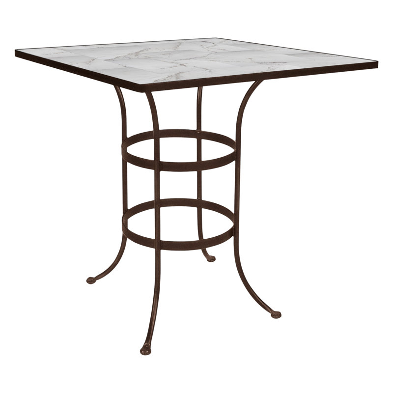 Tables Outdoor Square Bar Table, Pallazo White, Copper Creek
