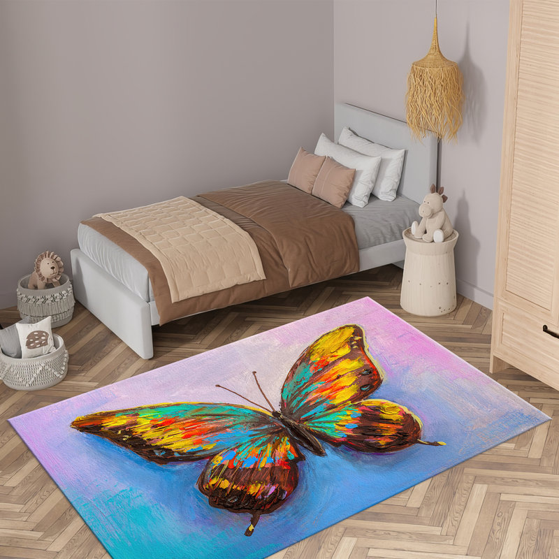 Large Floral Print Non Woven Thin Type Rug with Vibrant Colors Perfect for Living Room or Bedroom Decor, Runner 3'3" x 9'2"
