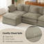 Canapé modulaire rembourré en L 112,6 po avec poches de rangement latérales pour le salon 112,6 po-976160425