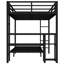 Lit superposé au-dessus d'un lit simple avec bureau et tablettes FILE