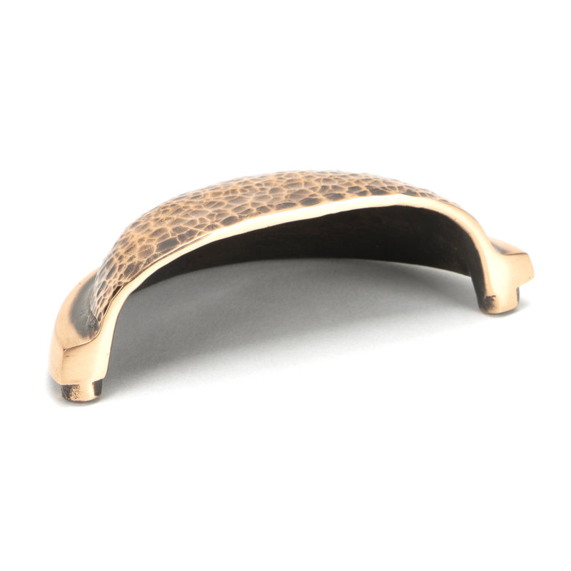 Hammered Regency 7.5 cm centre Cup Handle, Polished Bronze