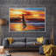 Océan côtier au coucher du soleil, impressions sur toile pour le décor de chambre à coucher de salon M11-104074812-104074814