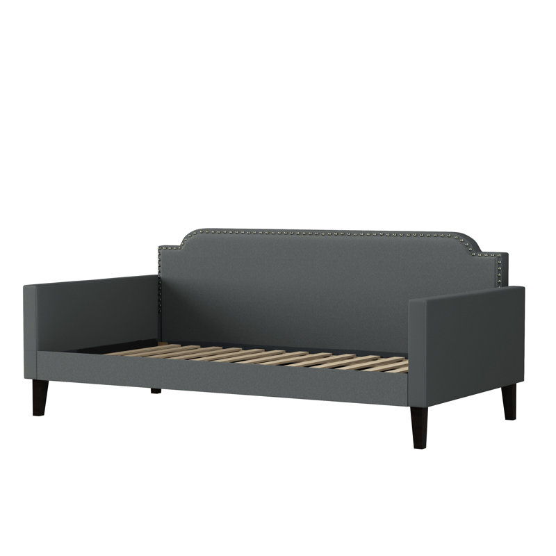 Gwaltney Upholstered Daybed, Charcoal Gray Soft 