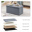 Repose-pieds de rangement pliable de 30 pouces, banc de rangement de 80 L, repose-pieds en similicuir avec siège rembourré-536273594