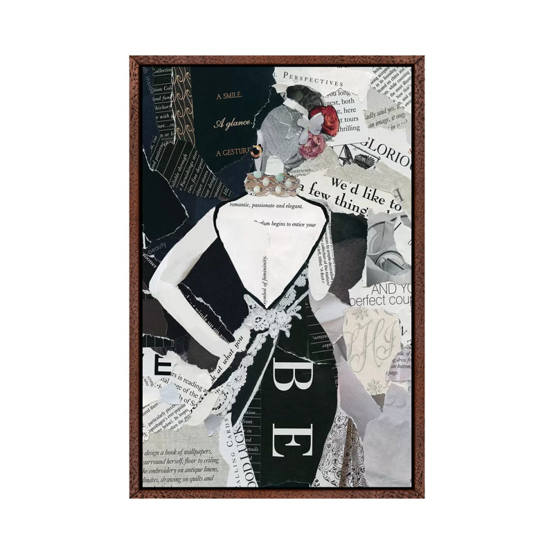 Fashion Mosaic II by Carol Robinson - Print on Canvas, 66.04 cm H x 45.72 cm W, Classic Brown Wood Framed