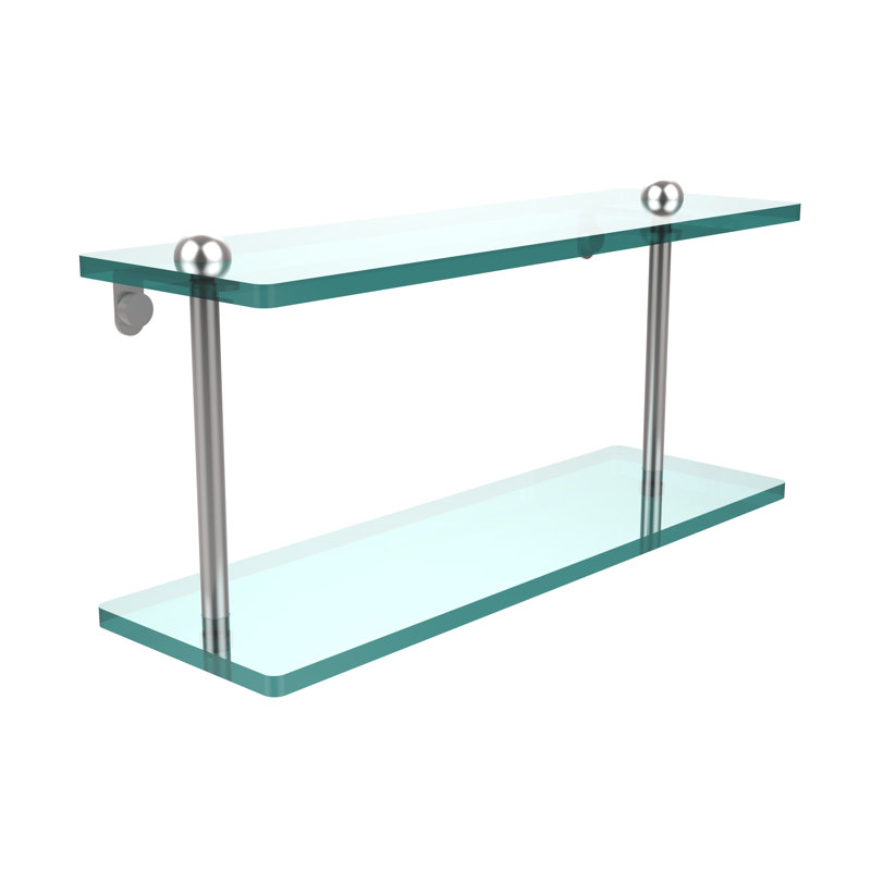Morosini 2 Piece Tiered Shelf, 16", Satin Chrome