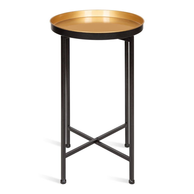Table de bout Ekta, Noir, Or