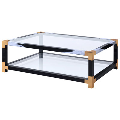 Modern Coffee Table With White Brushed Metal And Glass Design Fashionable Elegant