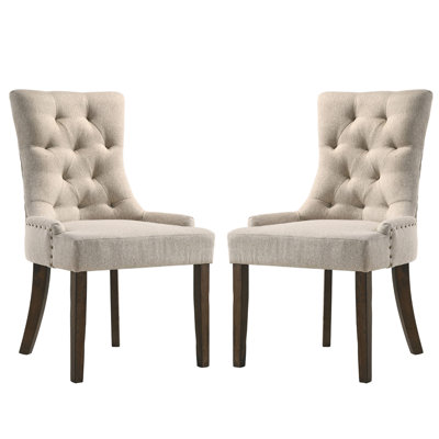 Ensemble de 2 chaises de salle à manger rembourrées en tissu seulement, sans les tables