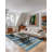 Knotted Strpied Ocean Blue Handmade Wool Stripe/Blue Modern Hand-Knotted Area Rug-785480650