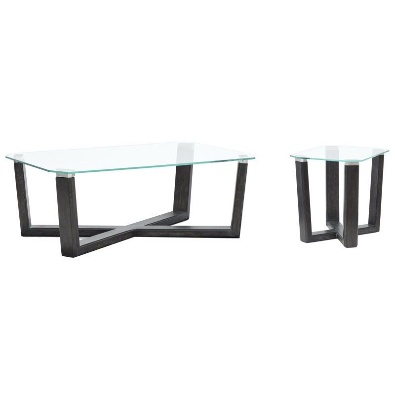 Table basse avec table de bout Wabbaseka, 2 pièces: table basse, table de bout