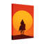 «Landscape & Nature Silhouette Cowboy Horse Sunset», reproduction d'art sur fond orange-1490717157