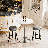 Bistro Pub Table Round Adjustable Height Bar Cocktail Table Swivel Dining Table with Chrome Base-107125755