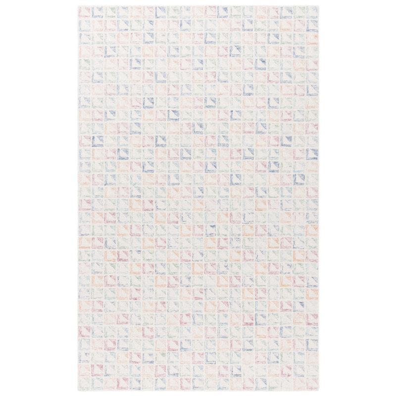 Tapis géométrique en laine et coton touffeté à la main Rodeo Drive, Rectangle 8 pi x 10 pi