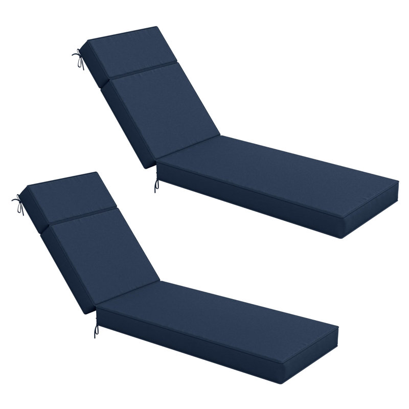 Coussin de chaise longue d'extérieur Wynee, L 20,8 po x P 71,75 po, Marine
