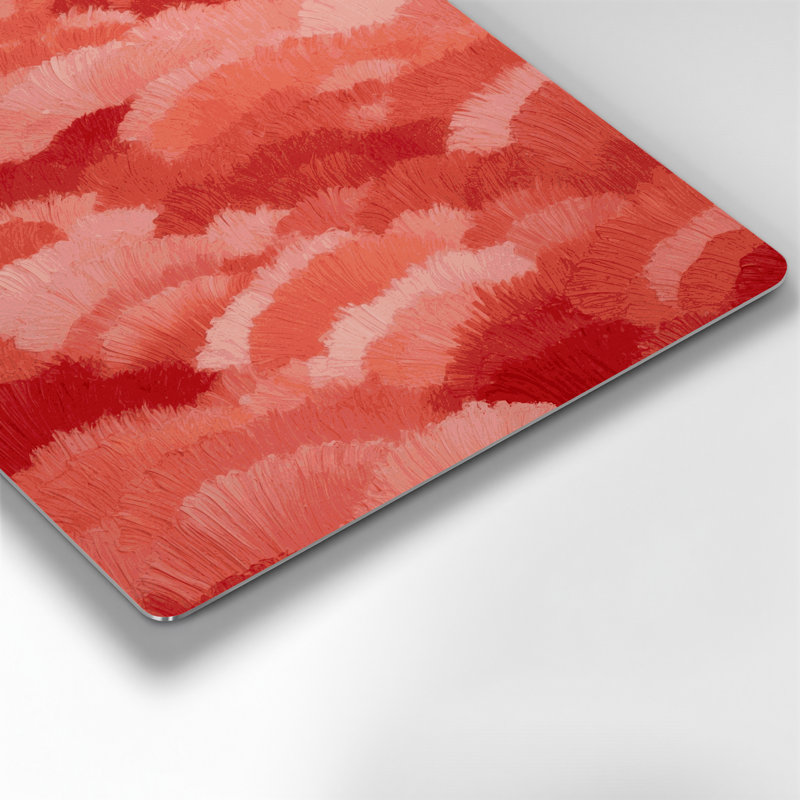 Abstrait couleur champ 23, art mural en métal rouge, H 12 po x l 12 po