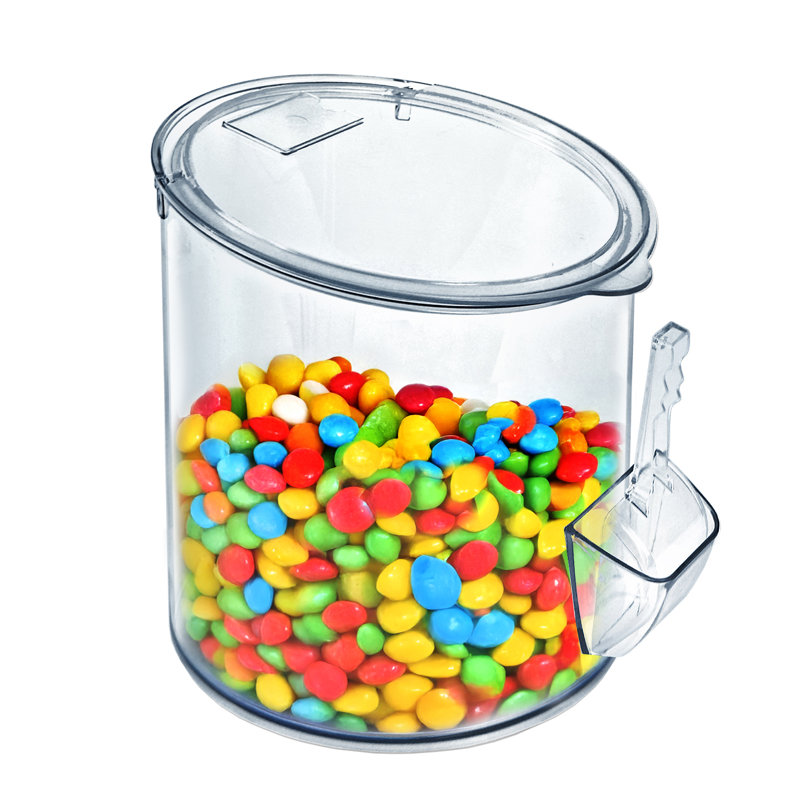 Bac à bonbons en acrylique transparent 9,47 l / 2,5 gallons avec scooper