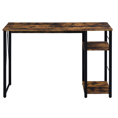 Bureau de style industriel noir avec étagère - Espace de travail pratique et fonctionnel Espace spacieux pour travailler confortablement