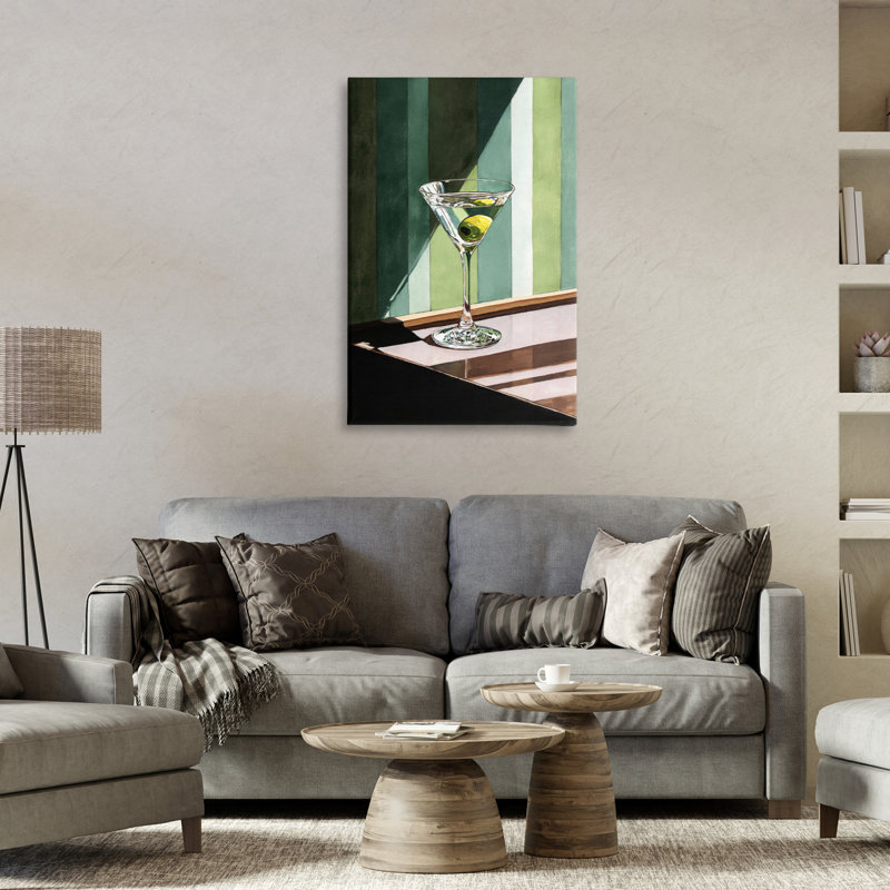 Olive martini en toile Sun Beam, design par Petal Prints Design, 36 x 24