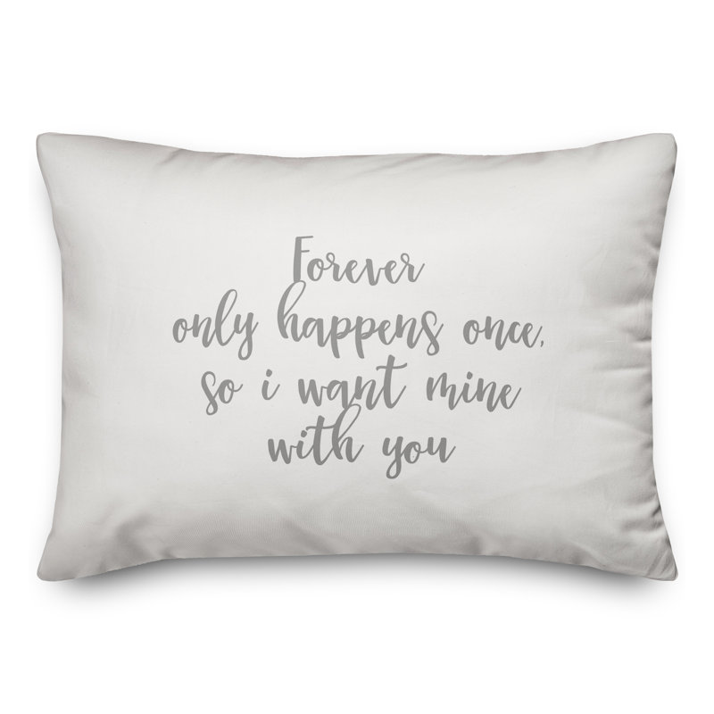  Coussin Forever Only Happens Once, Gris / blanc
