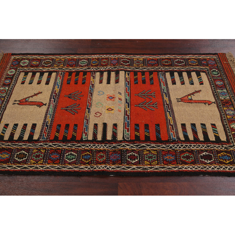 One-of-a-Kind 3'4" X 5'10" New Age Wool Area Rug in