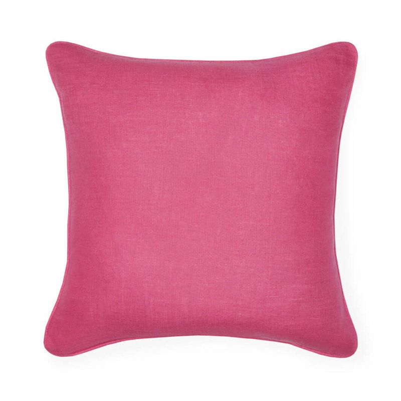 Manarola Square Pillow Cover & Insert, Aubergine/Flamingo