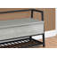 Banc, entrée, couloir, rangement, 42 po rectangulaire, stratifié gris, métal noir, contemporain, moderne-1426921287