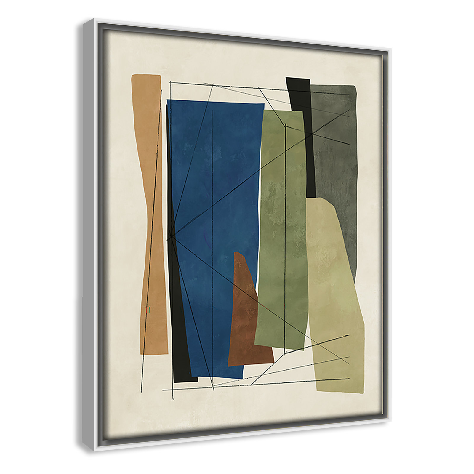 Beckton "Sync I" Print by Tom Reeves, 11.5" H x 9.5" W x 2" D, White Framed