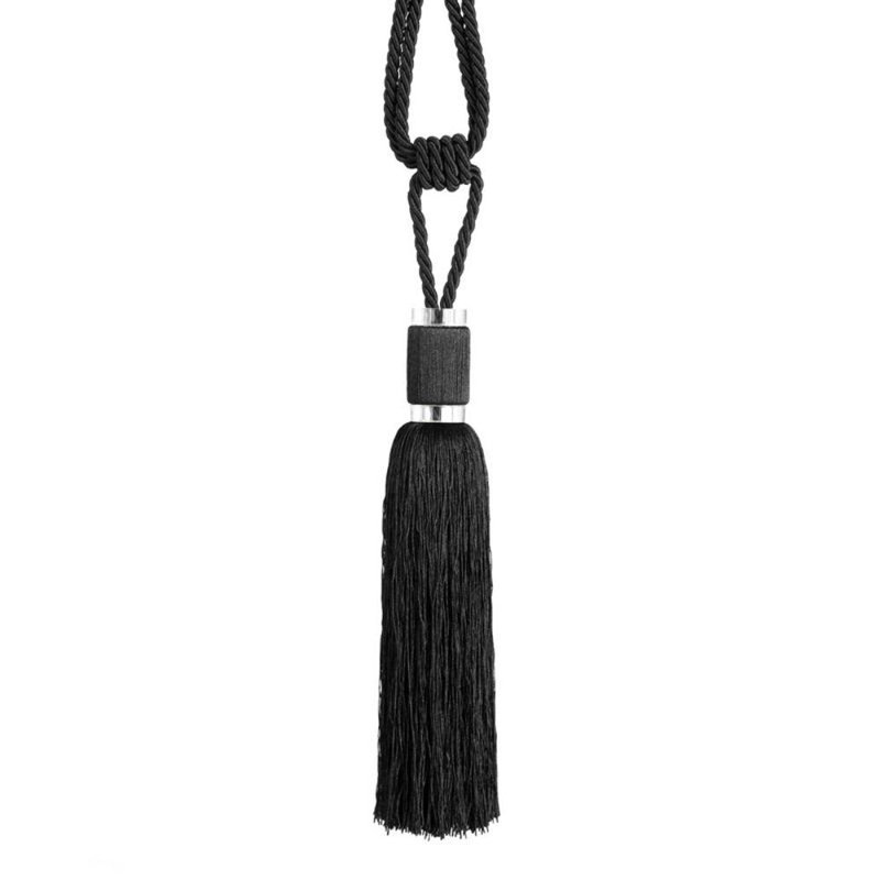 Mineo Fabric 25cm Curtain Tieback, Black