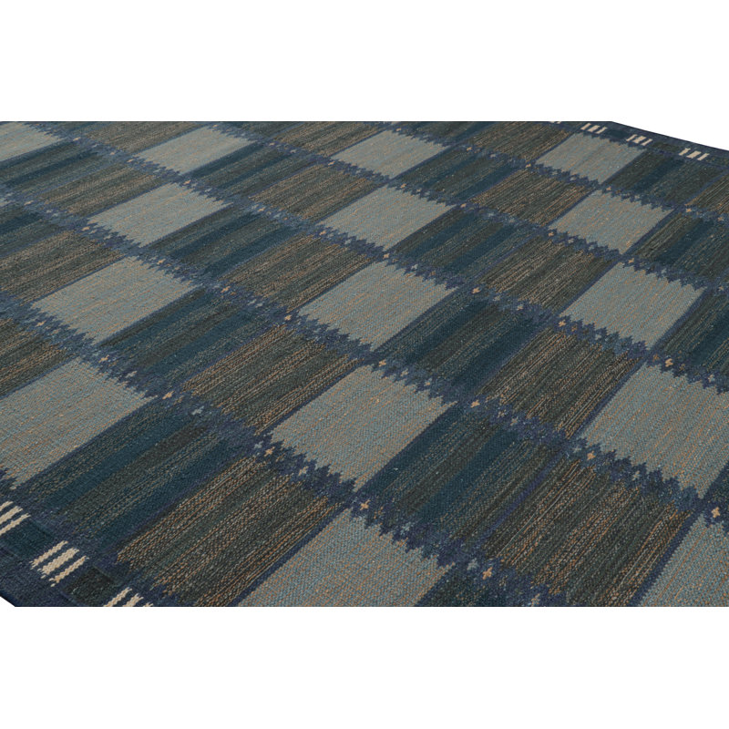 Scandinavian Wool Geometric Area Rug, Rectangle 10' x 14'