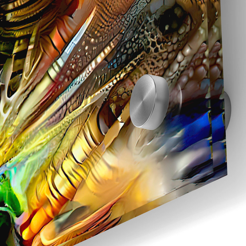  «Viper Snake Rattlesnake» par Pedro Gavidia, art mural en verre acrylique, 36 po x 36 po, H 36 po x l 36 po