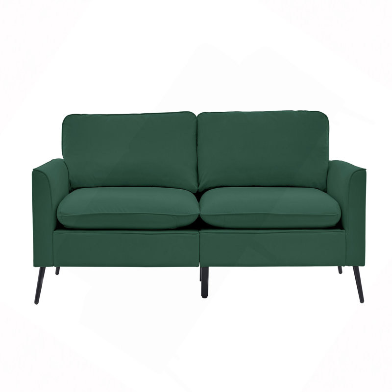 Causeuse en cuir rembourré TS Cat, Similicuir vert, Vert