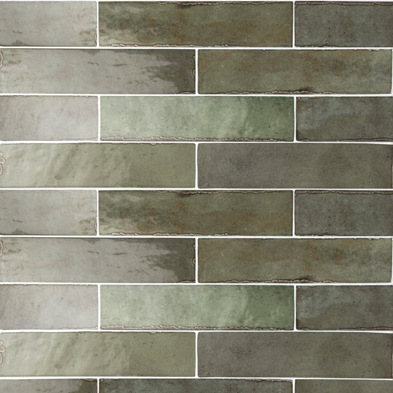 Tribella | 2.5" X 10" Porcelain Wall Tile, Sage Green