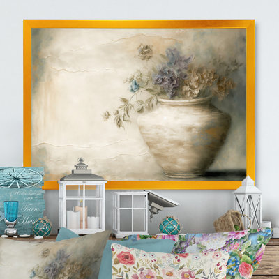 Still Life Blossoming Wildflowers In Retro Colors - Floral Canvas Art