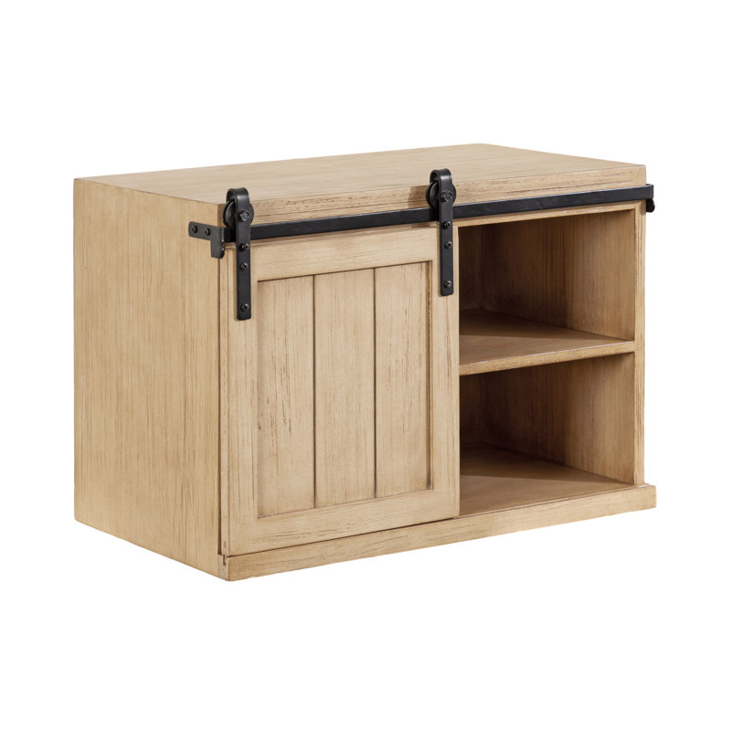 Cates Floating Side Table with Storage, Natural