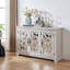 Armoire de rangement autoportante avec portes sculptées en acrylique et tablette réglable