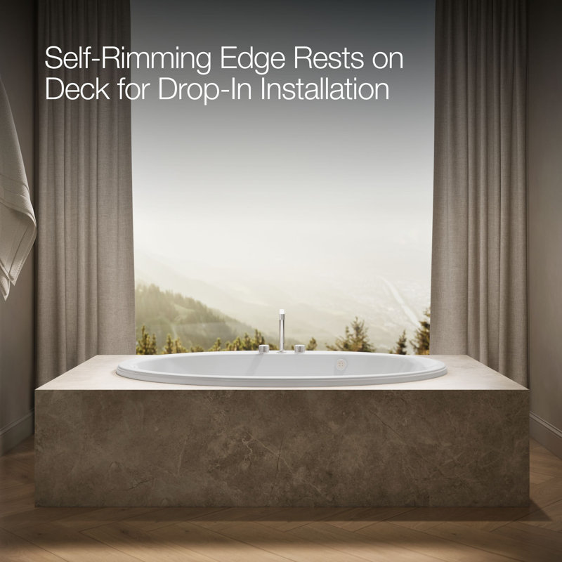 Sunward 66-In X 42-In Heated Bubblemassage Air Bath With Bask, Reversible Drain, White