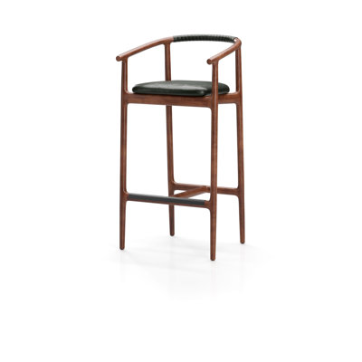 Charlie Upholstered Stool with Solid Wood Frame