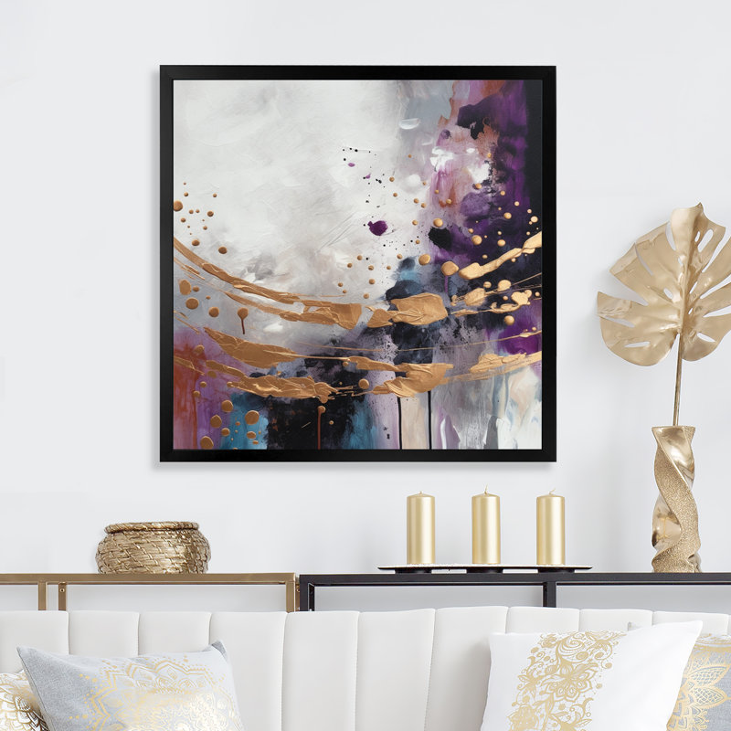 «Bold Circles And Marble Fusion IV», art mural abstrait en marbre, salon, Cadre photo noir, H 16 po x l 16 po x P 1 po